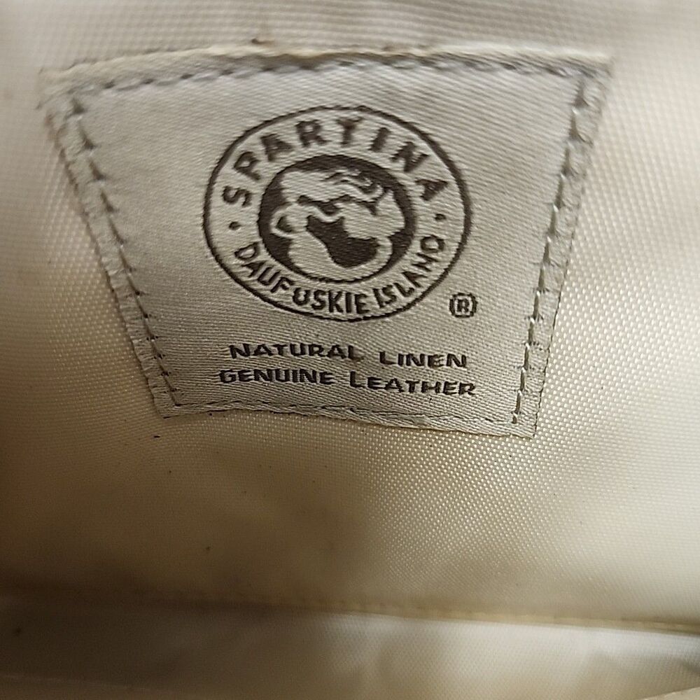 Spartina 449 Kiawah Black/White Linen/Leather Small Clutch/Crossbody Bag - Picture 10 of 10